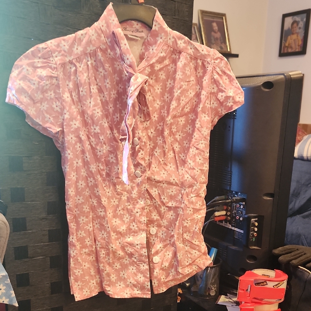 Heart Of Haute Blouse Red Floral Size S